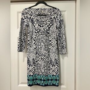 Lilly Pulitzer Holler Dress Bright Navy Pineapple Coastal Pima Cotton - Size XS